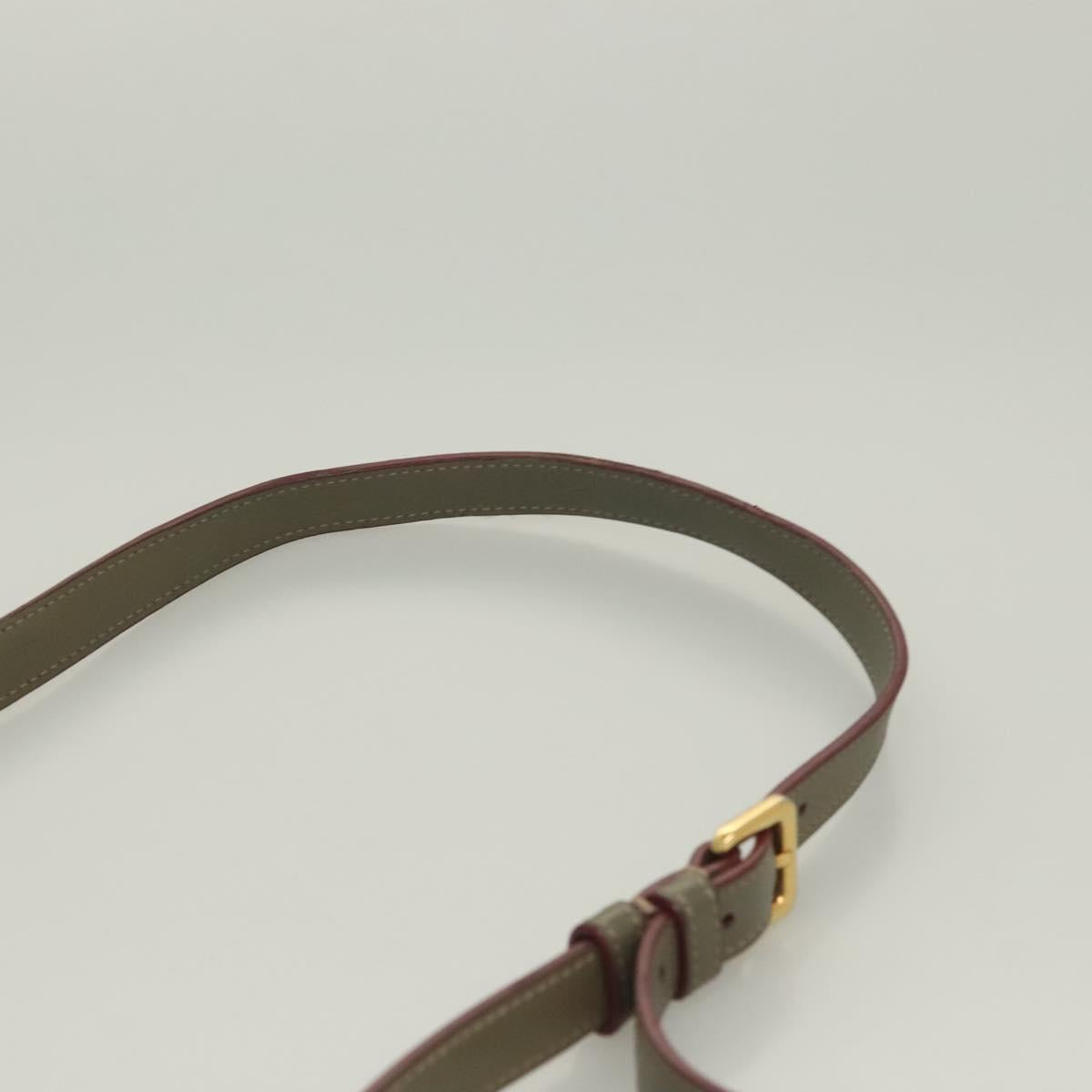 LOEWE Anagram Shoulder Bag PVC Gray Gold Auth bs26893