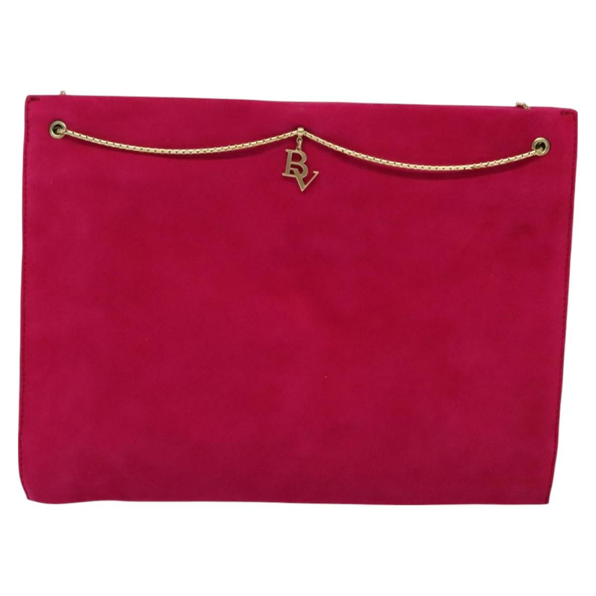 BOTTEGA VENETA Shoulder Bag Suede Pink Gold Auth bs26909