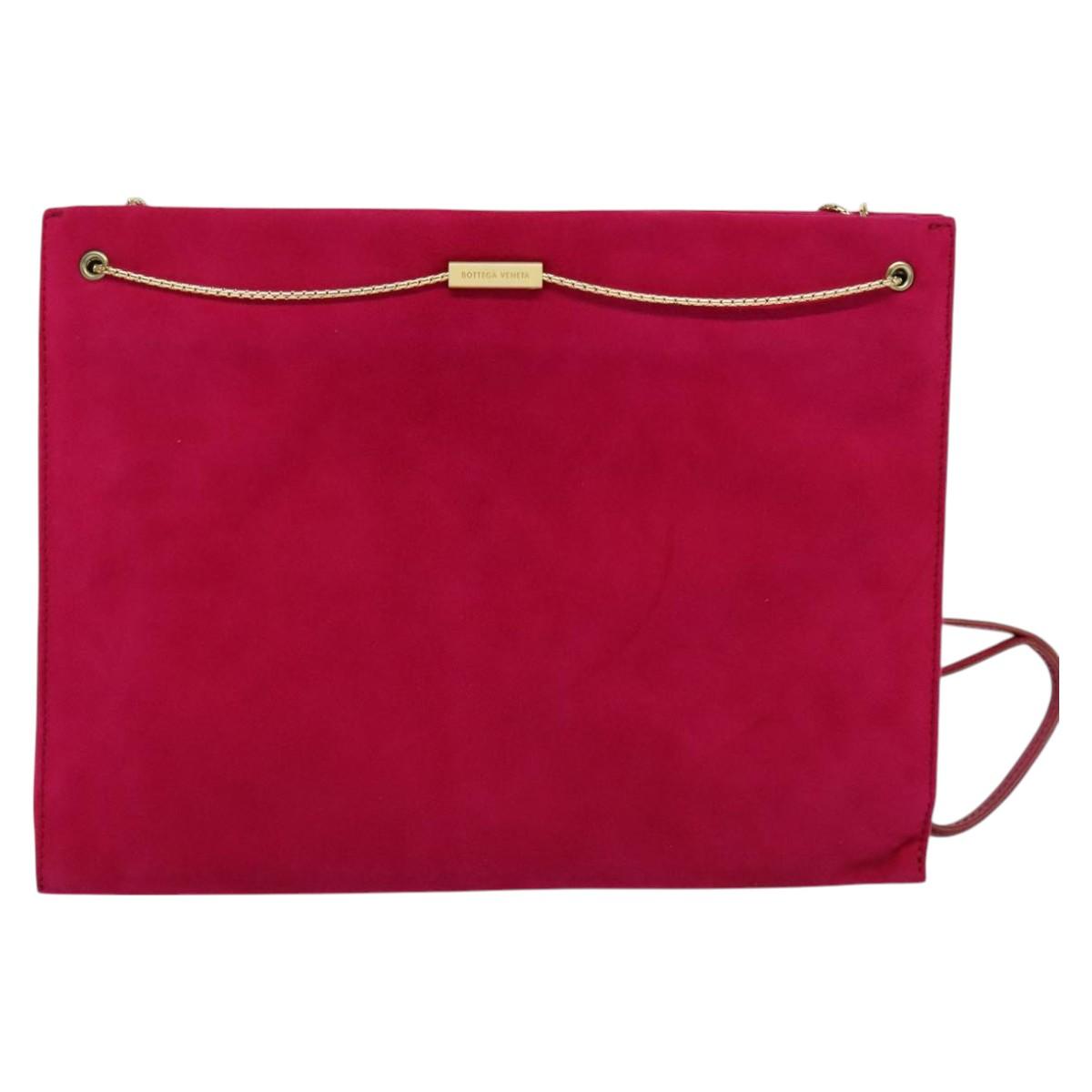BOTTEGA VENETA Shoulder Bag Suede Pink Gold Auth bs26909