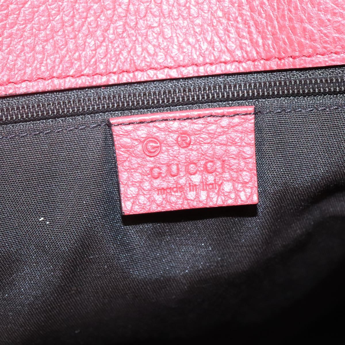 GUCCI Tote Bag Leather Outlet Red Gold 380118 Auth bs26981
