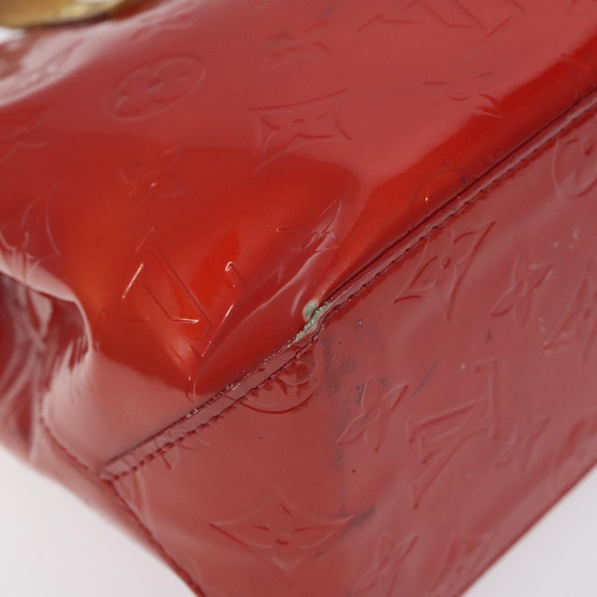 LOUIS VUITTON Monogram Vernis Reade PM Hand Bag Red Rouge M91088 LV Auth bs26993