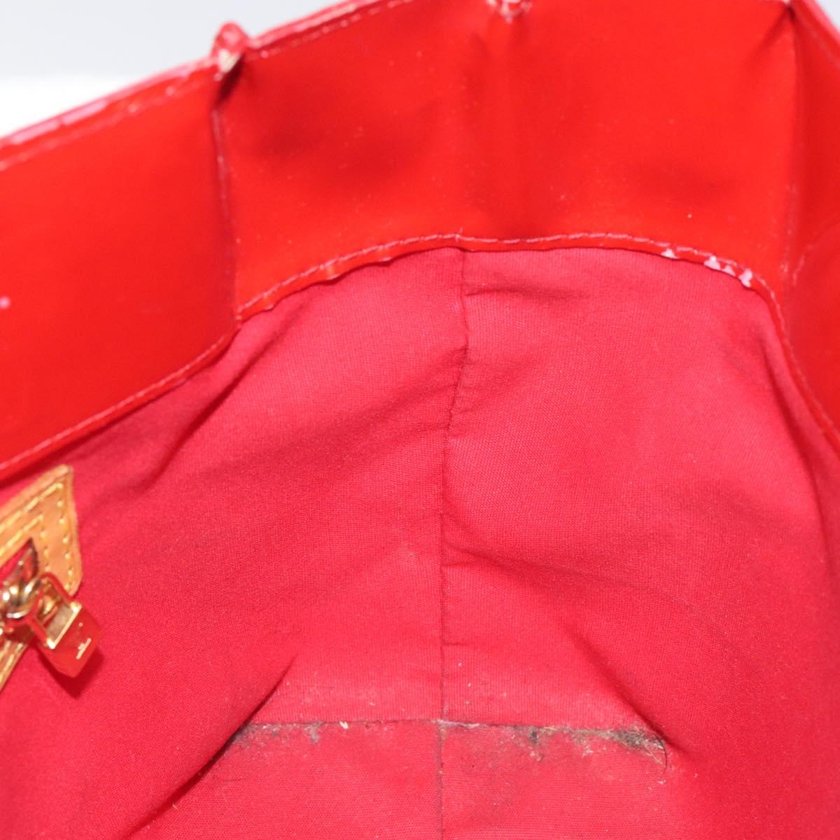 LOUIS VUITTON Monogram Vernis Reade PM Hand Bag Red Rouge M91088 LV Auth bs26993