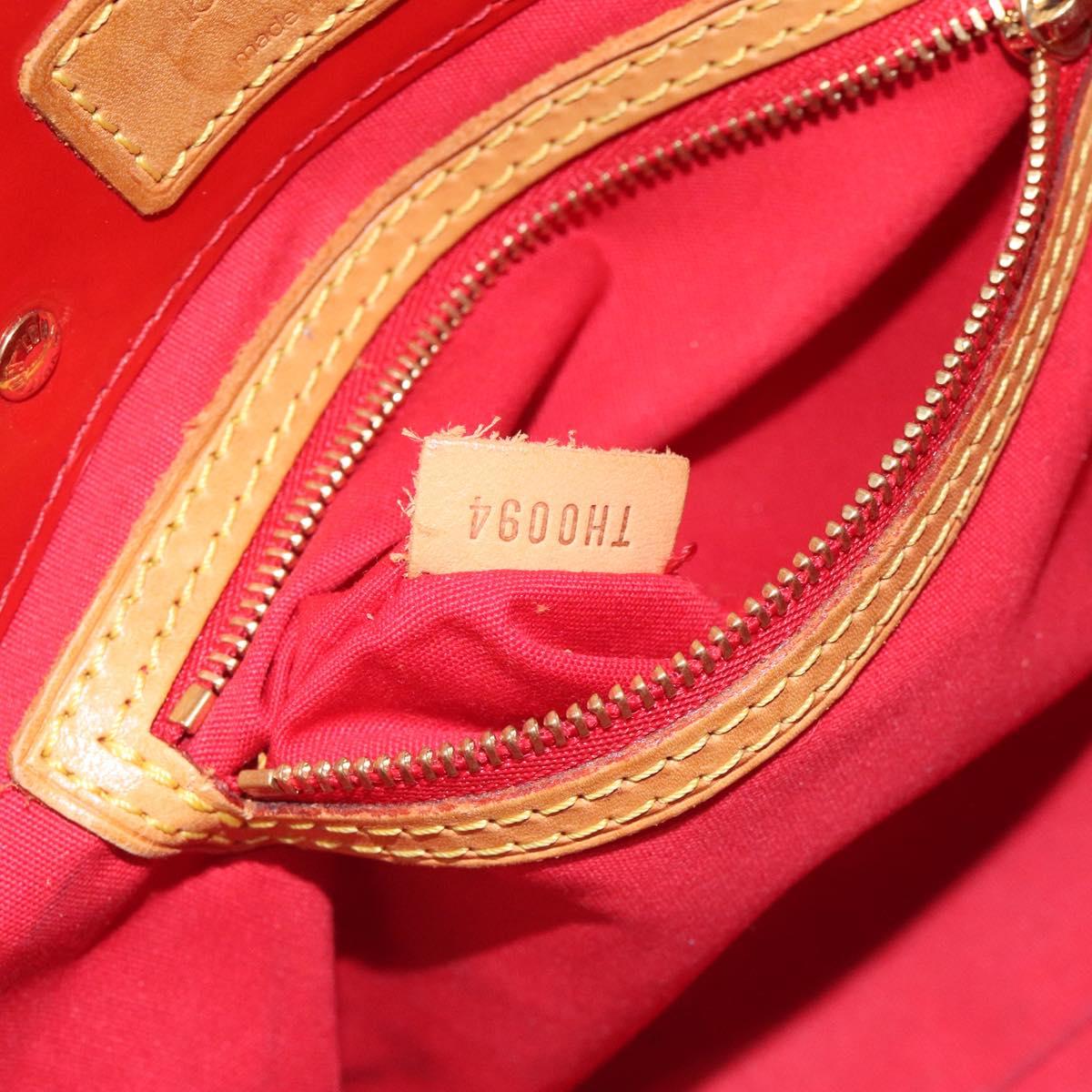LOUIS VUITTON Monogram Vernis Reade PM Hand Bag Red Rouge M91088 LV Auth bs26993