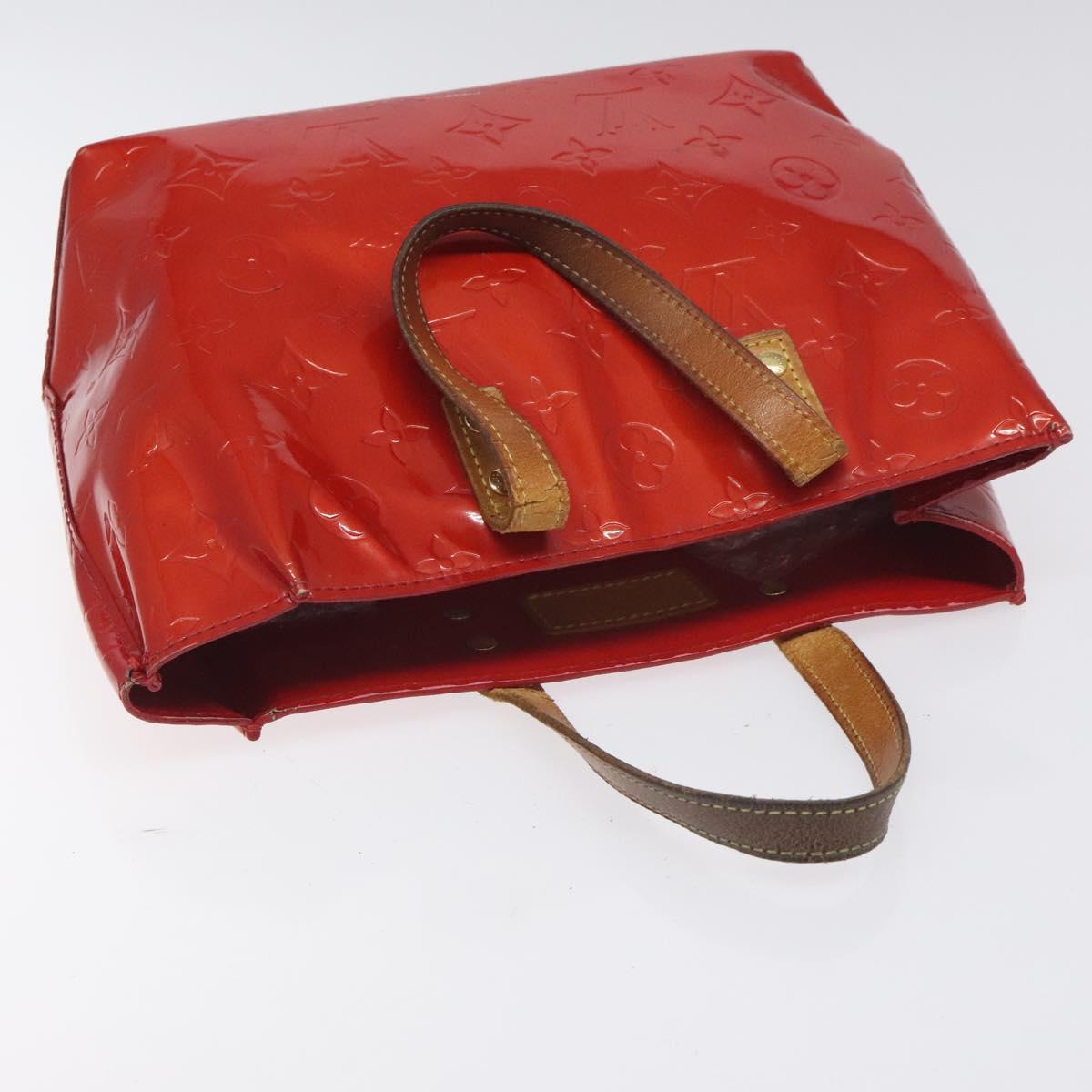 LOUIS VUITTON Monogram Vernis Reade PM Hand Bag Red Rouge M91088 LV Auth bs26993