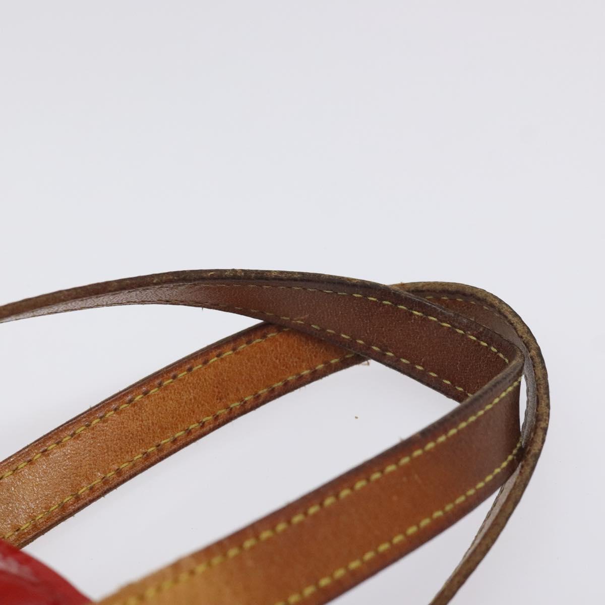 LOUIS VUITTON Monogram Vernis Reade PM Hand Bag Red Rouge M91088 LV Auth bs26993
