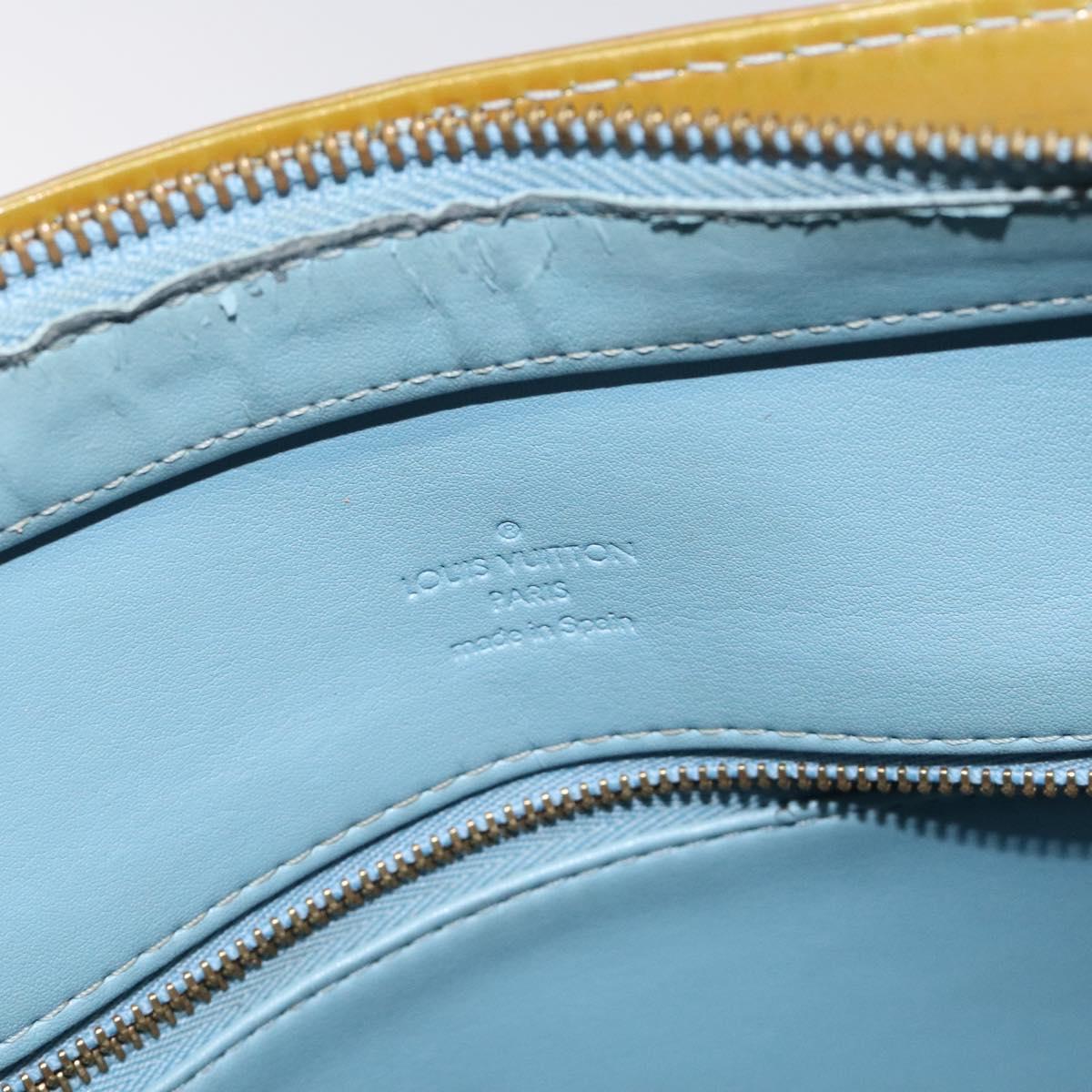 LOUIS VUITTON Monogram Vernis Houston Hand Bag Baby Blue M91005 LV Auth bs26994