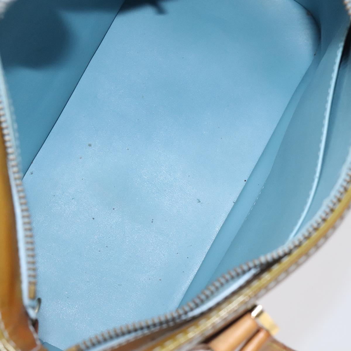 LOUIS VUITTON Monogram Vernis Houston Hand Bag Baby Blue M91005 LV Auth bs26994