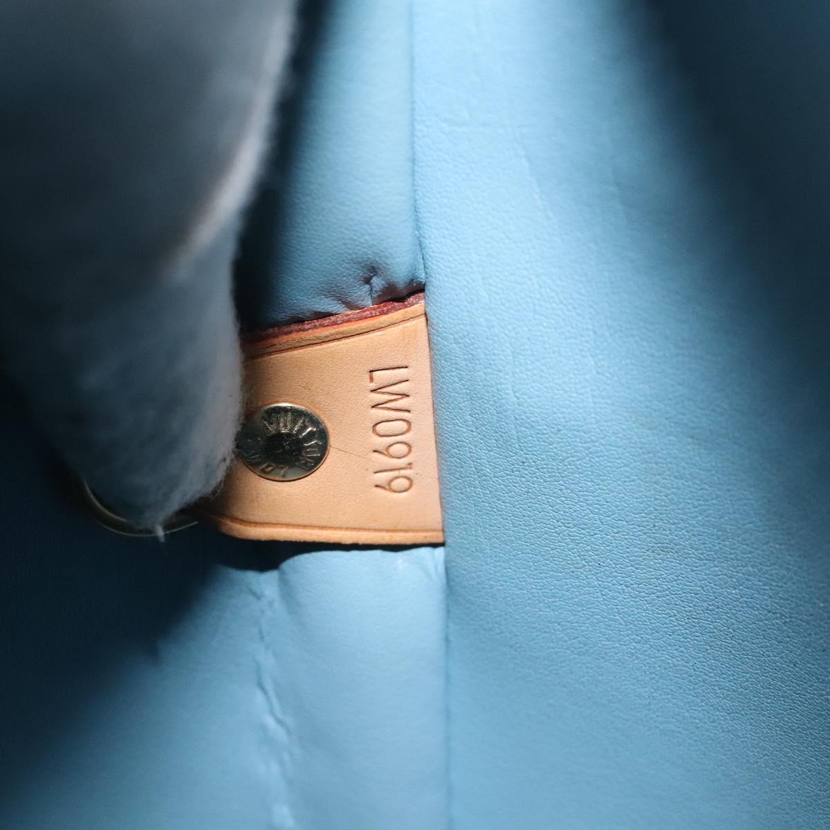 LOUIS VUITTON Monogram Vernis Houston Hand Bag Baby Blue M91005 LV Auth bs26994
