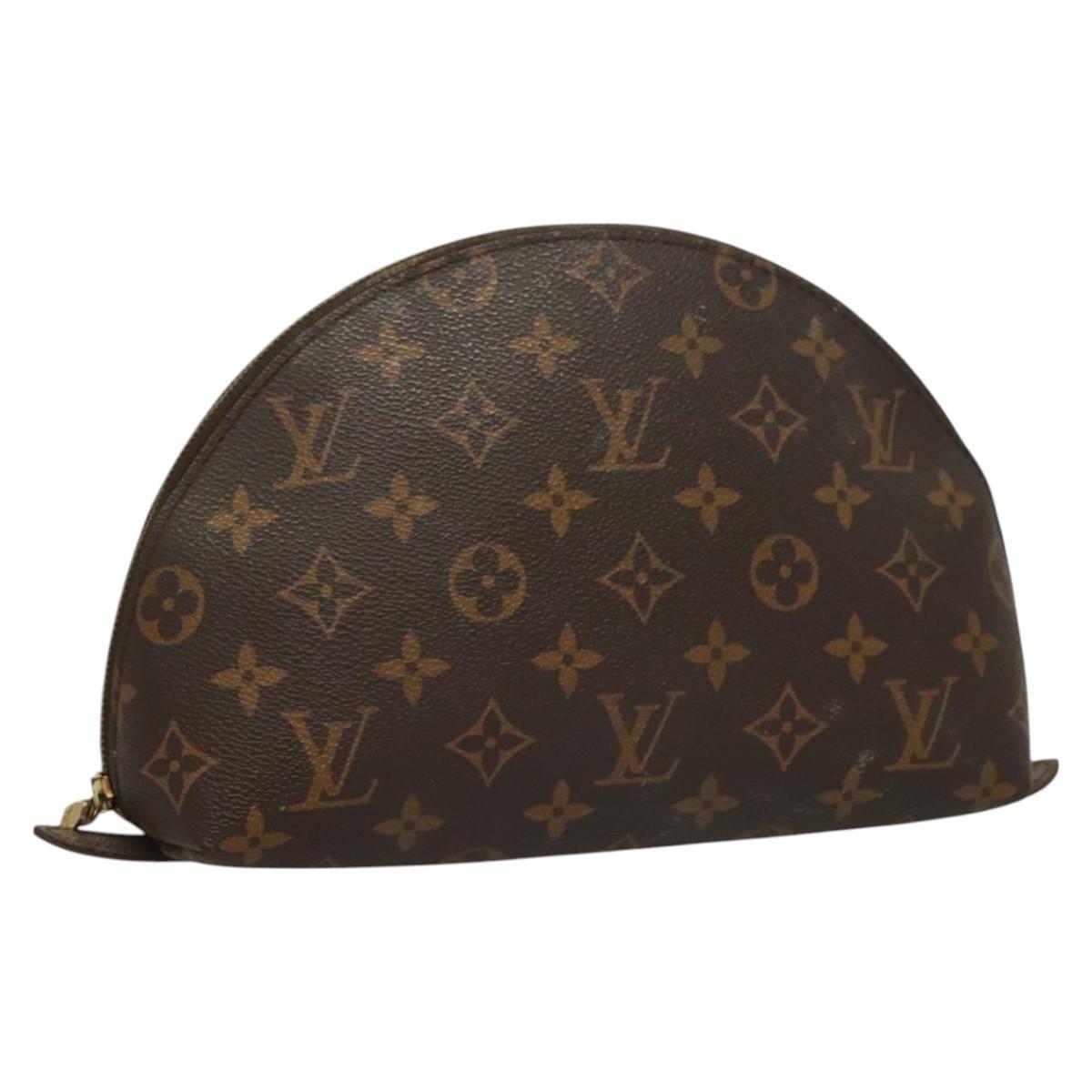 LOUIS VUITTON Monogram Trousse Demi Ronde Cosmetic Pouch M47520 LV Auth bs26999