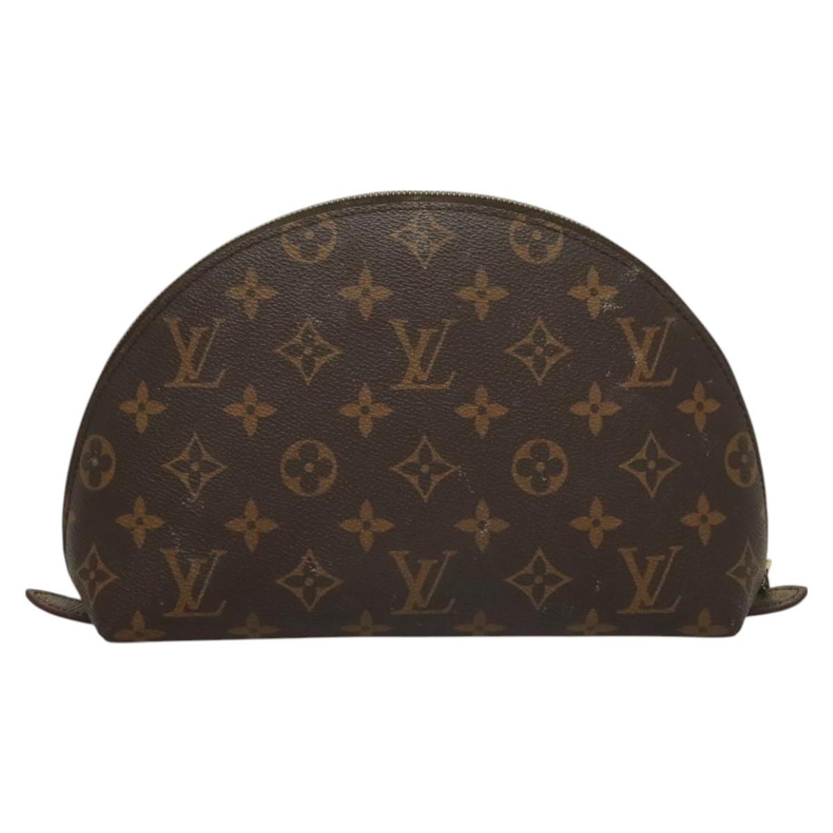 LOUIS VUITTON Monogram Trousse Demi Ronde Cosmetic Pouch M47520 LV Auth bs26999
