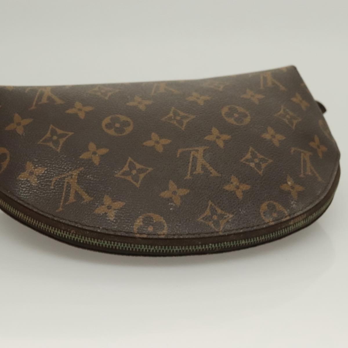 LOUIS VUITTON Monogram Trousse Demi Ronde Cosmetic Pouch M47520 LV Auth bs26999