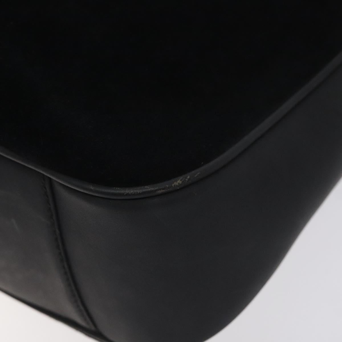 GUCCI Bamboo Hand Bag Suede Leather Black Gold 001 3444 1638 Auth bs27007