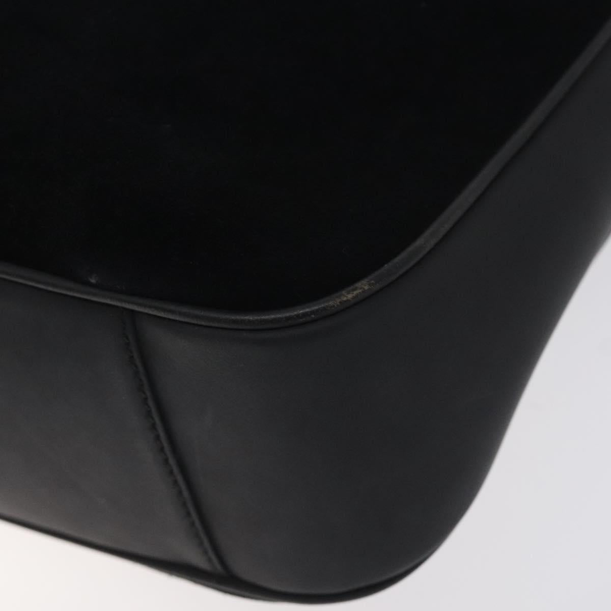GUCCI Bamboo Hand Bag Suede Leather Black Gold 001 3444 1638 Auth bs27007