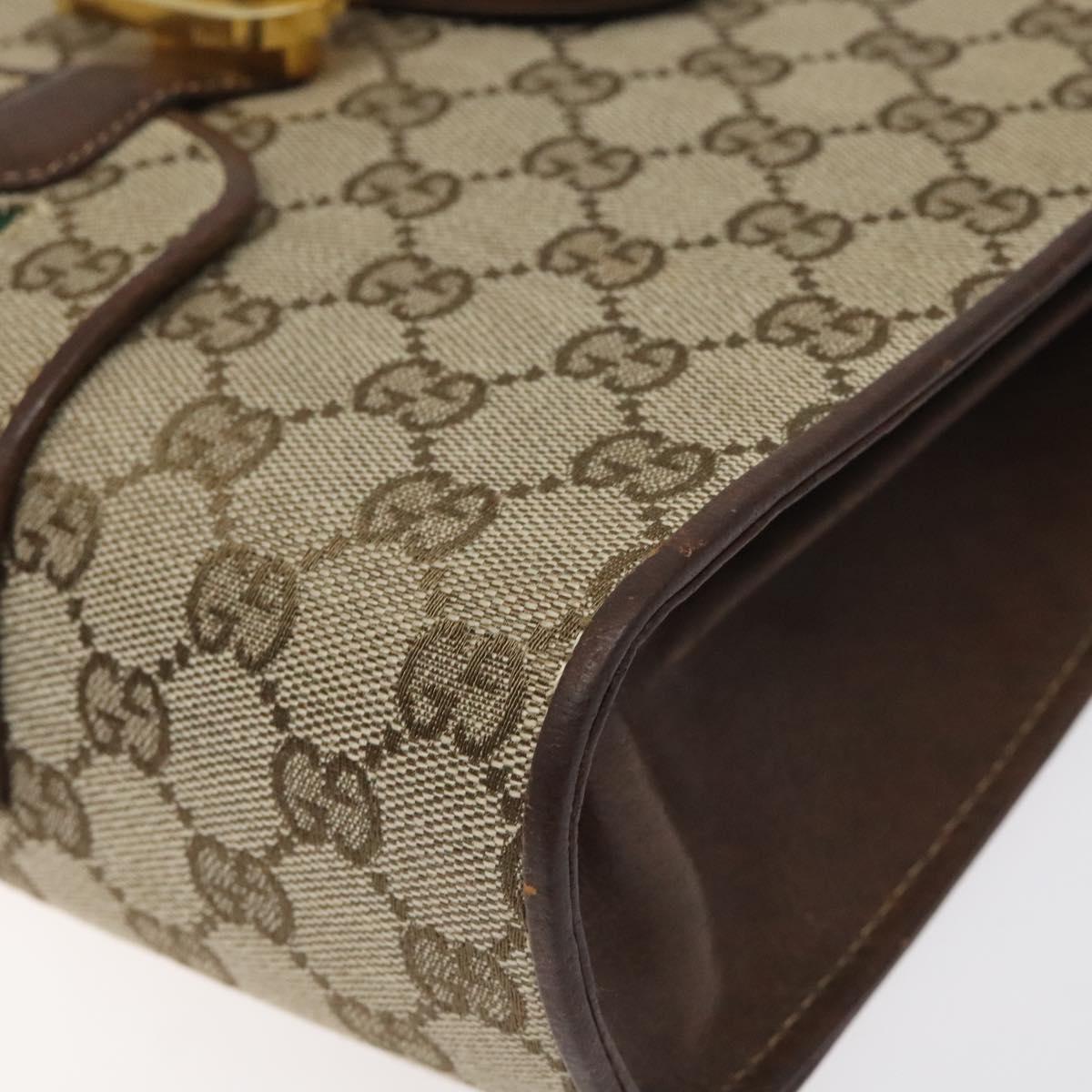 GUCCI GG Canvas Shoulder Bag Beige Gold Auth bs27064