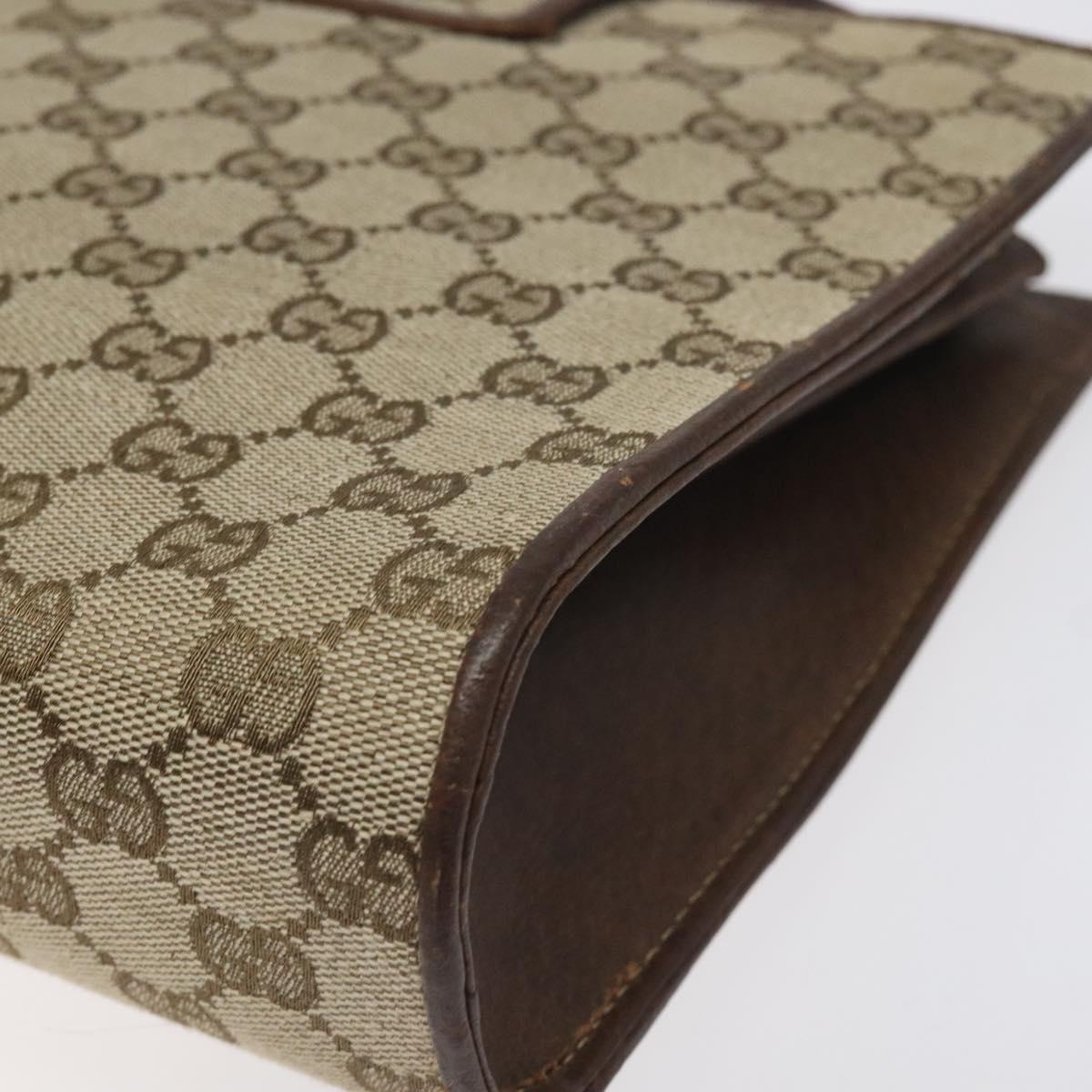 GUCCI GG Canvas Shoulder Bag Beige Gold Auth bs27064