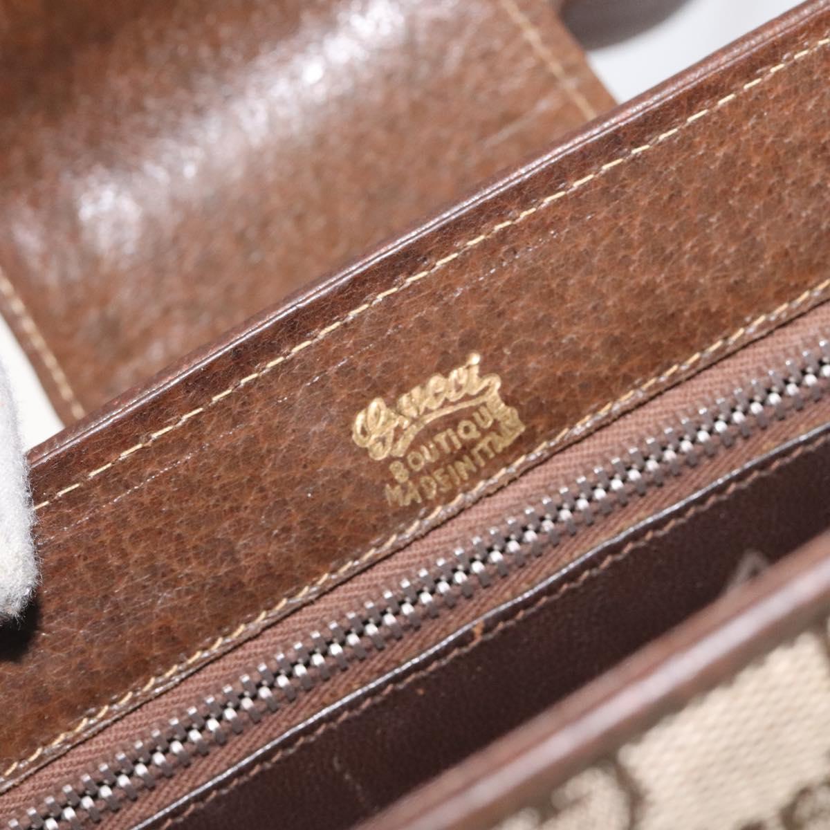 GUCCI GG Canvas Shoulder Bag Beige Gold Auth bs27064