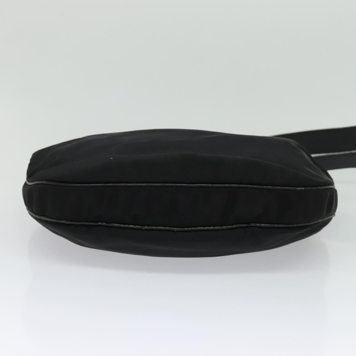 GUCCI Shoulder Bag Nylon Leather Black Silver 001 3307 Auth bs27066