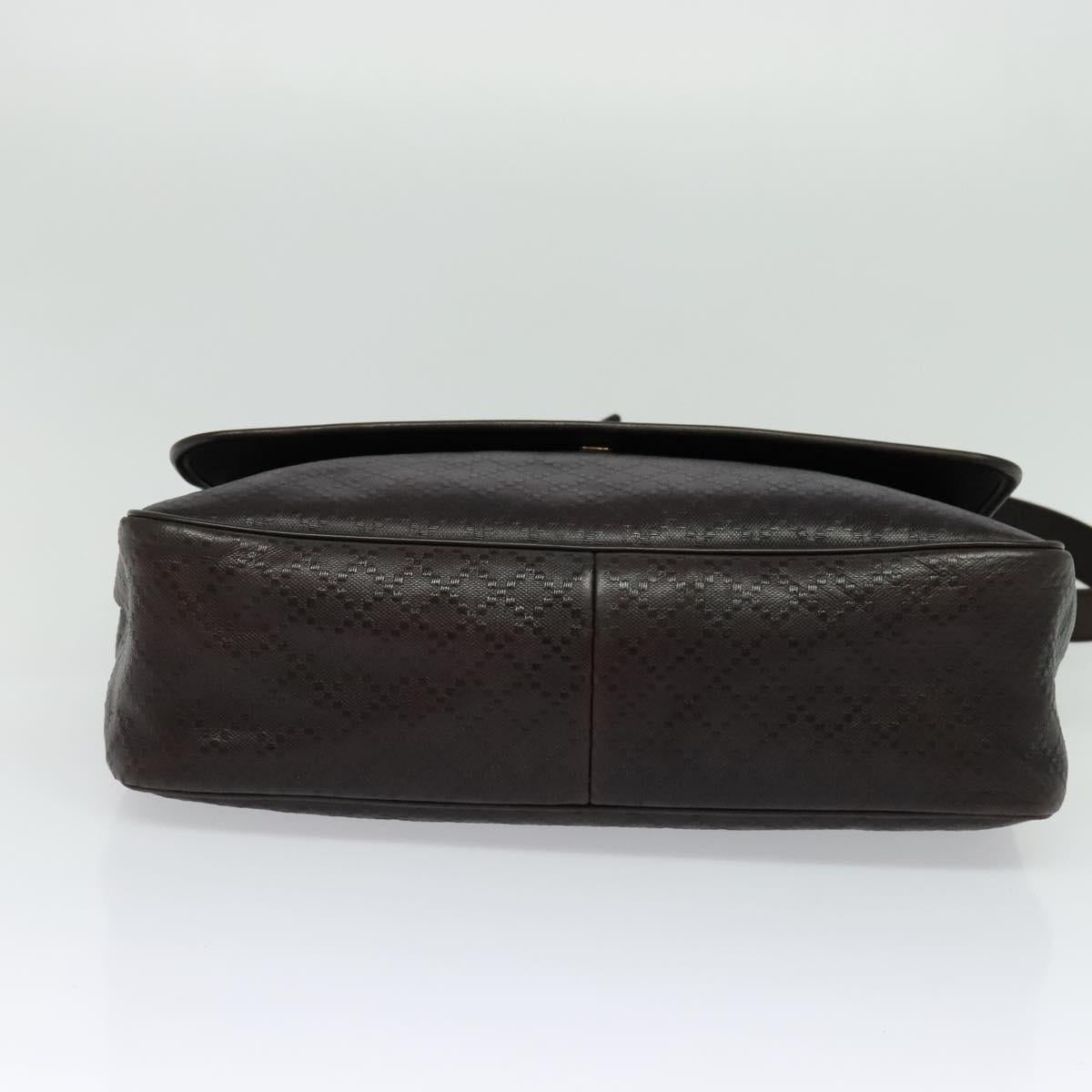 GUCCI Shoulder Bag Leather Brown Gold 223665 Auth bs27067