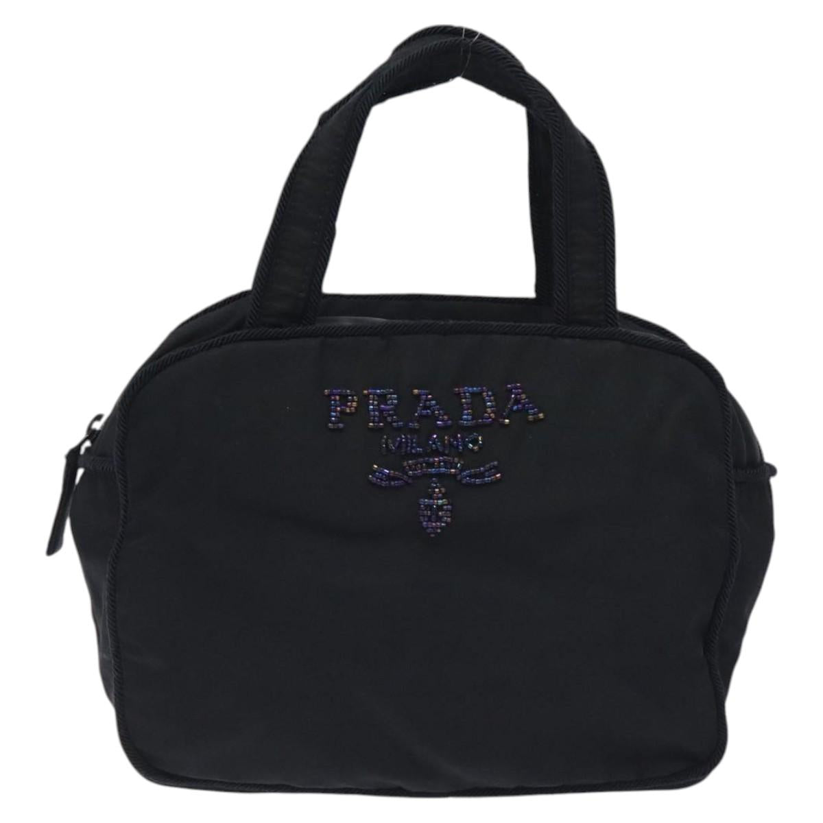 PRADA Hand Bag Nylon Black Auth bs27069