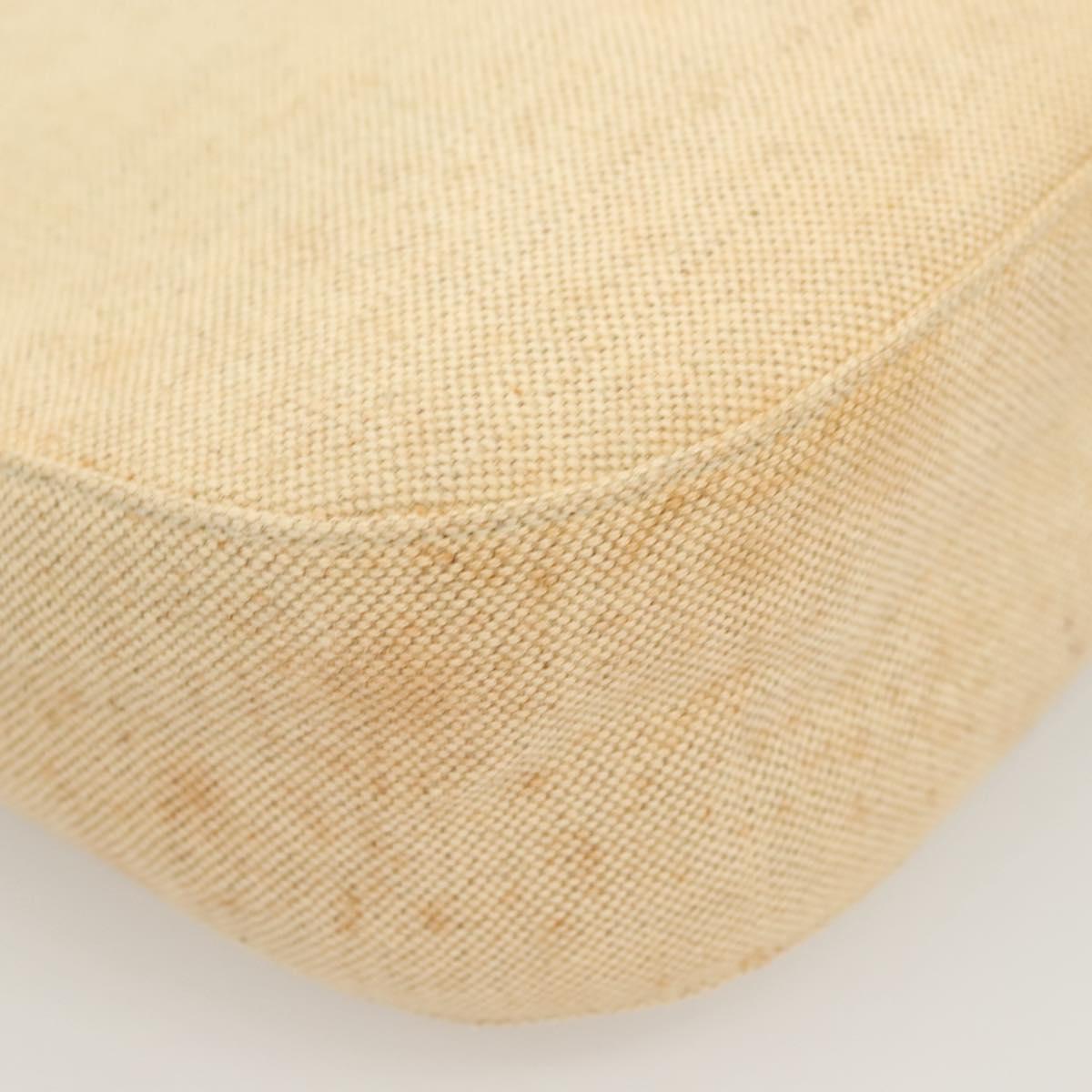 PRADA Shoulder Bag Canvas Beige Silver Auth bs27070