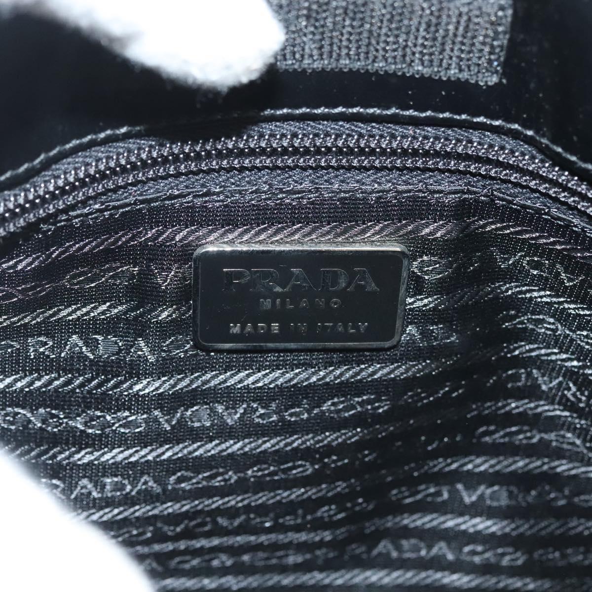 PRADA Shoulder Bag Canvas Beige Silver Auth bs27070