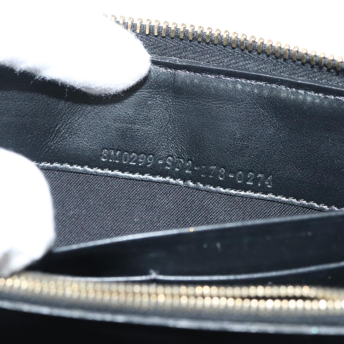 FENDI Long Wallet Leather Black Gold Auth bs27079
