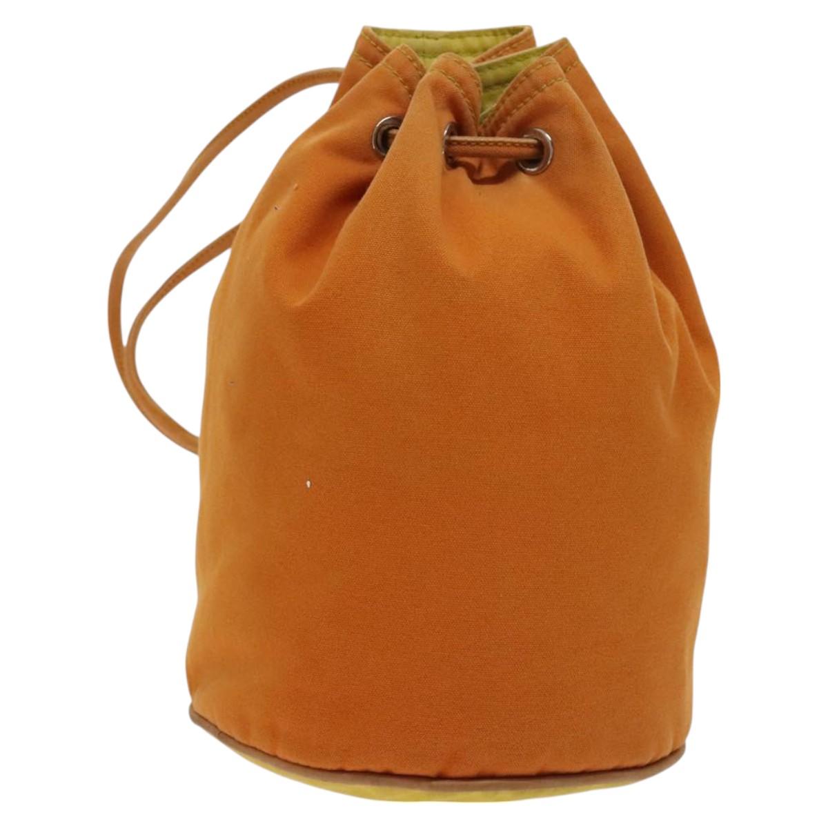 HERMES POSITION MIMILL Backpack Canvas Orange Silver Auth bs27100