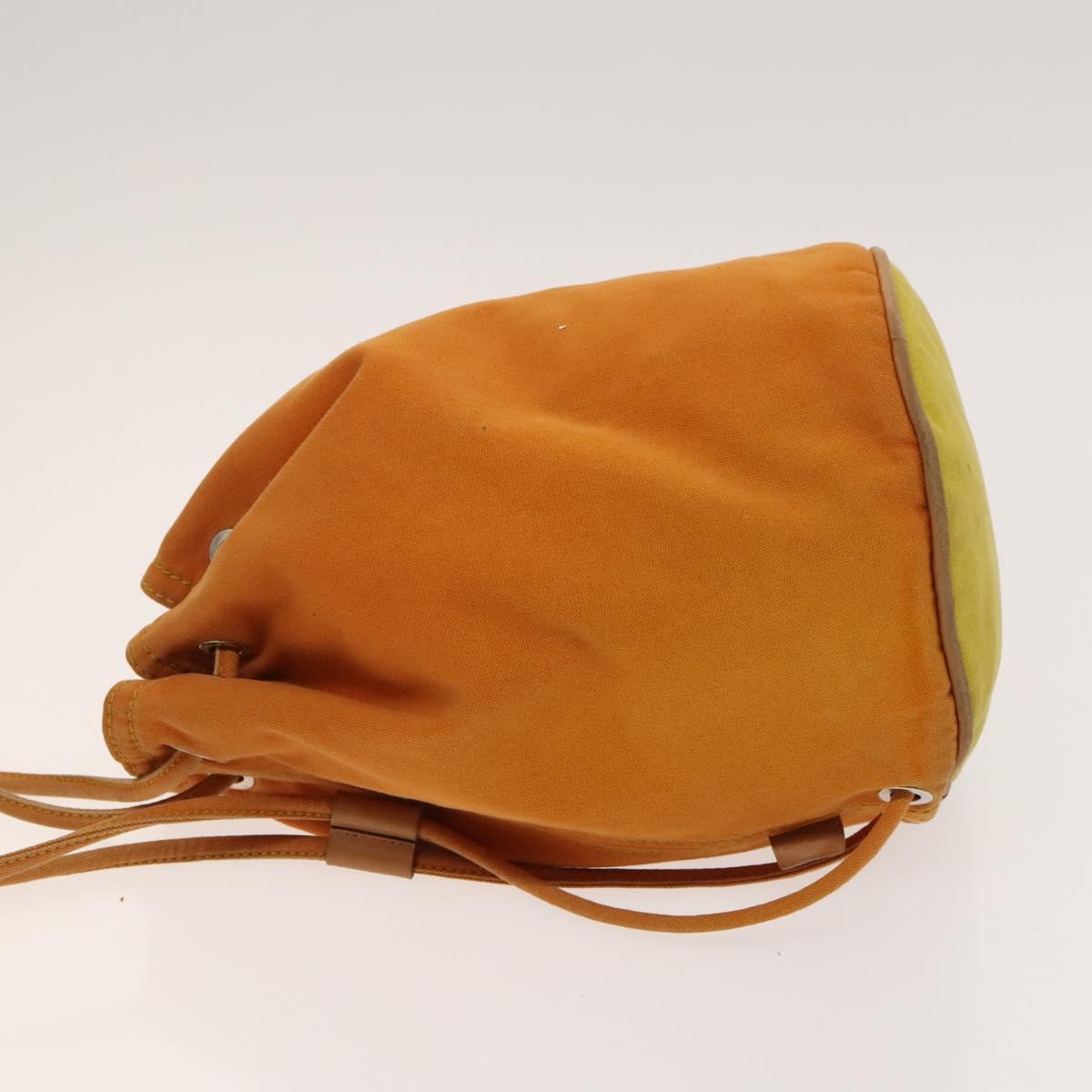 HERMES POSITION MIMILL Backpack Canvas Orange Silver Auth bs27100