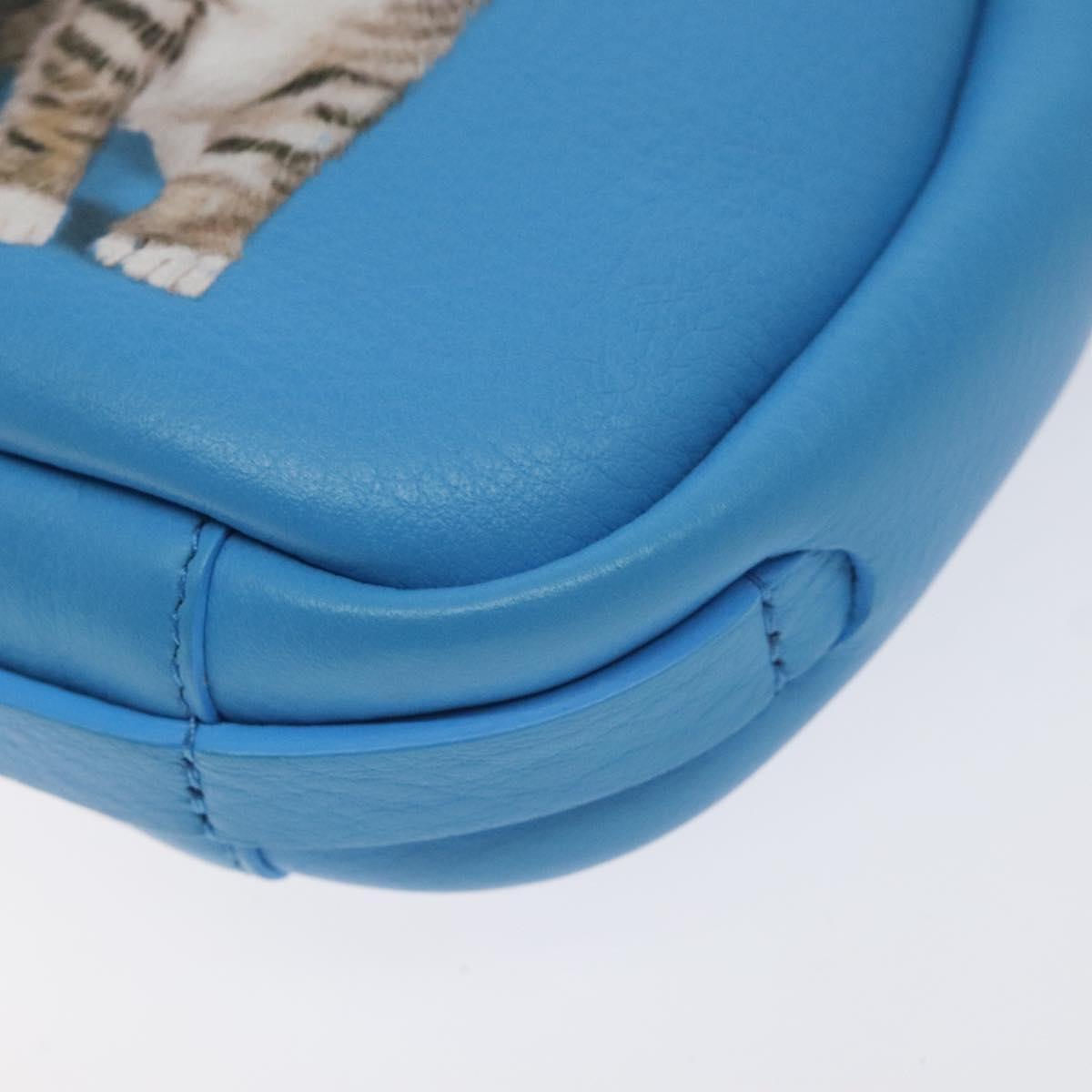 BALENCIAGA Camera Bag Every Day Bag Leather Blue Silver 489809 Auth bs27101