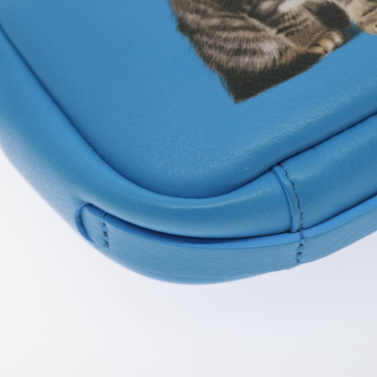 BALENCIAGA Camera Bag Every Day Bag Leather Blue Silver 489809 Auth bs27101