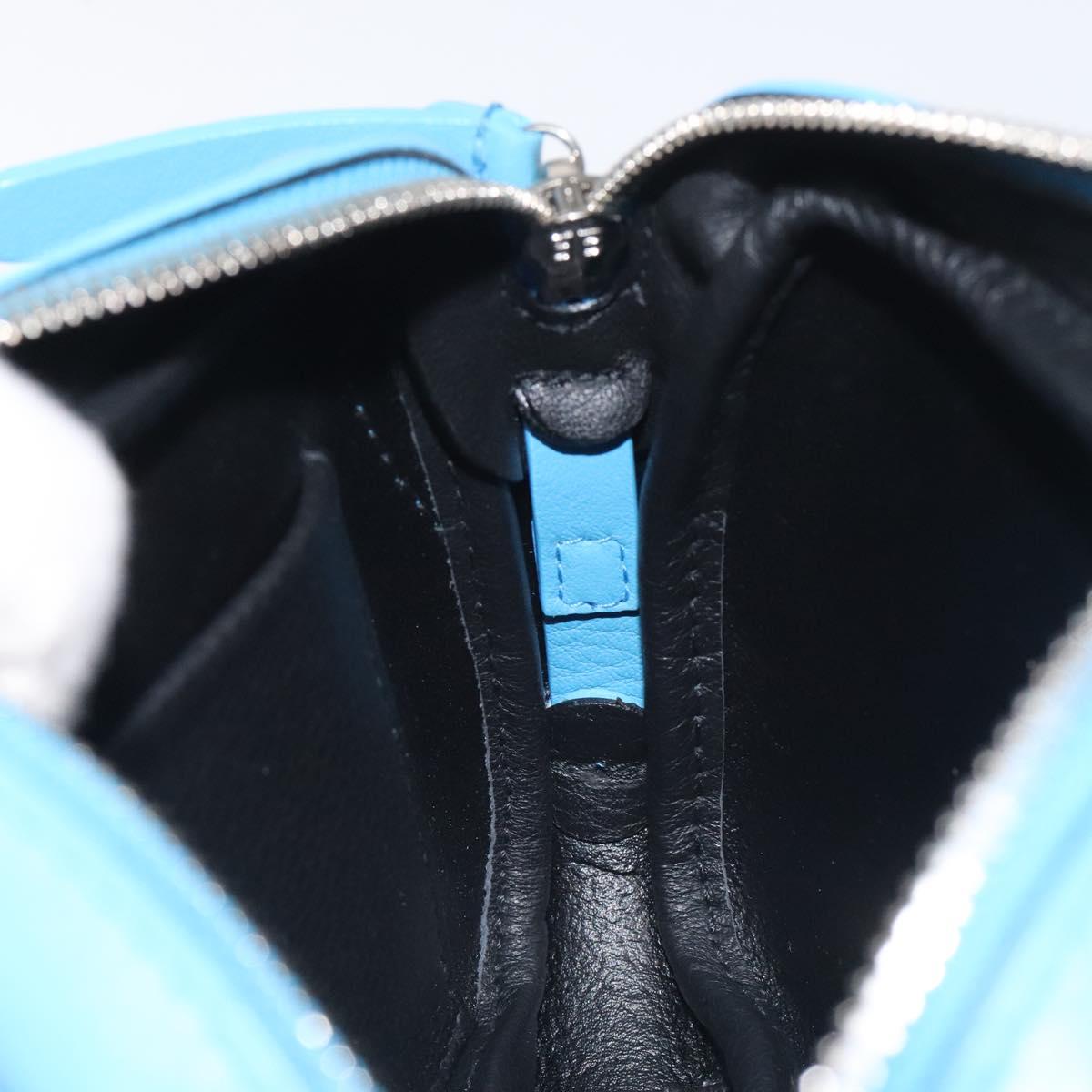 BALENCIAGA Camera Bag Every Day Bag Leather Blue Silver 489809 Auth bs27101