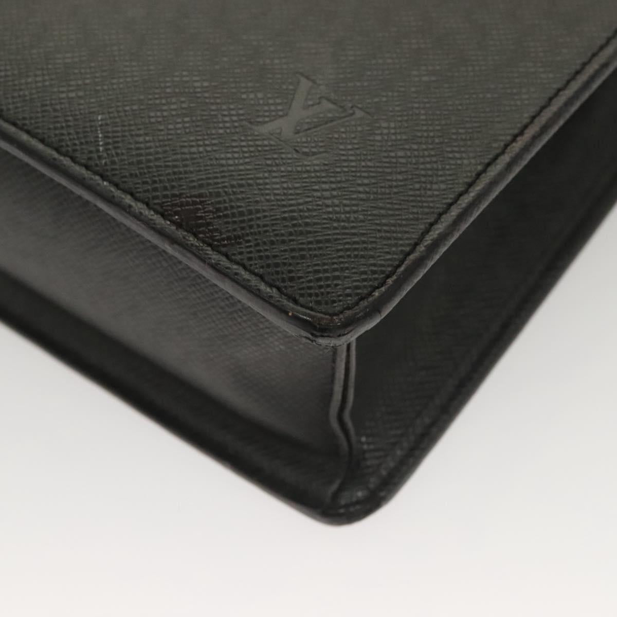 LOUIS VUITTON Taiga Porte Documents Rozan Bag Ardoise M30052 LV Auth bs27110