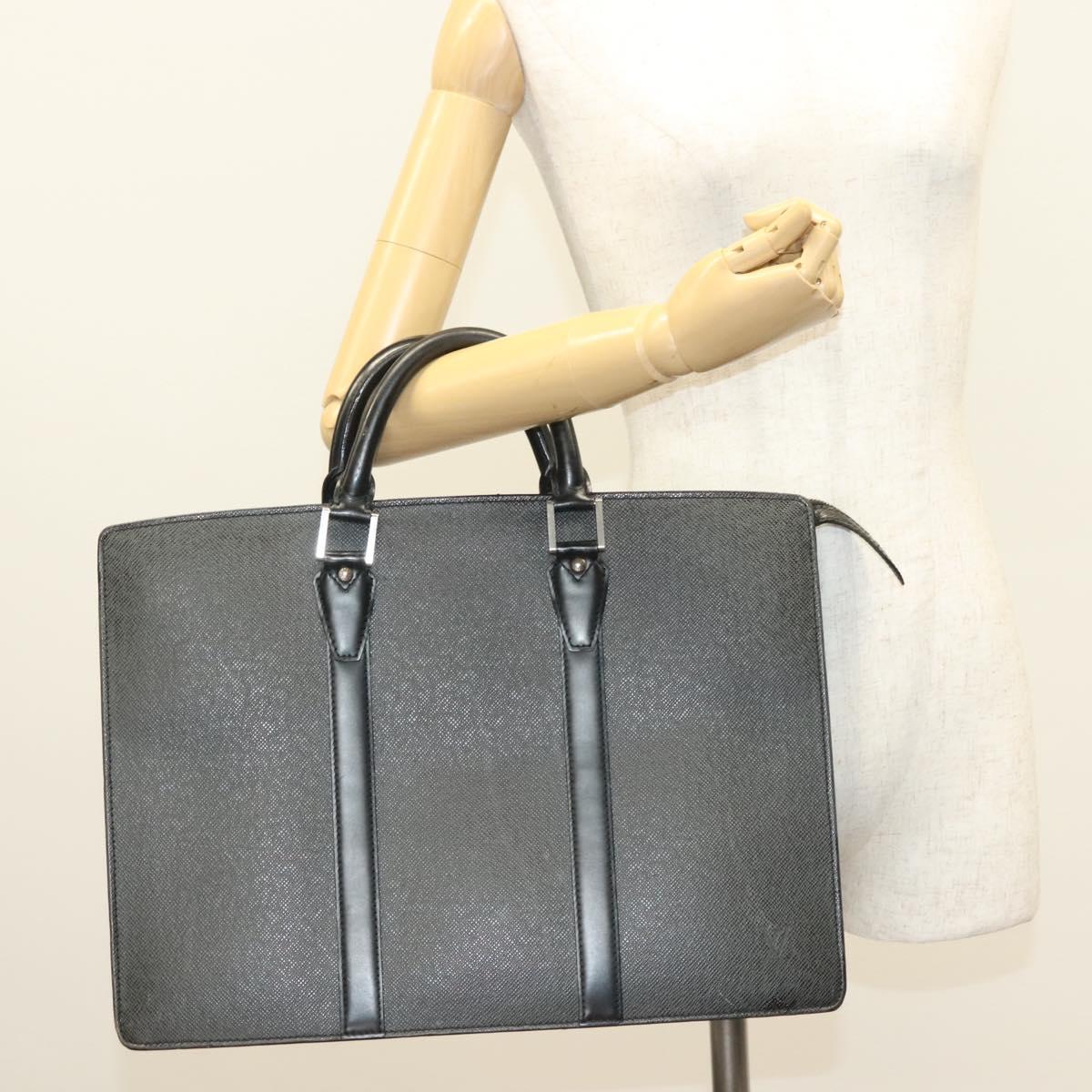 LOUIS VUITTON Taiga Porte Documents Rozan Bag Ardoise M30052 LV Auth bs27110