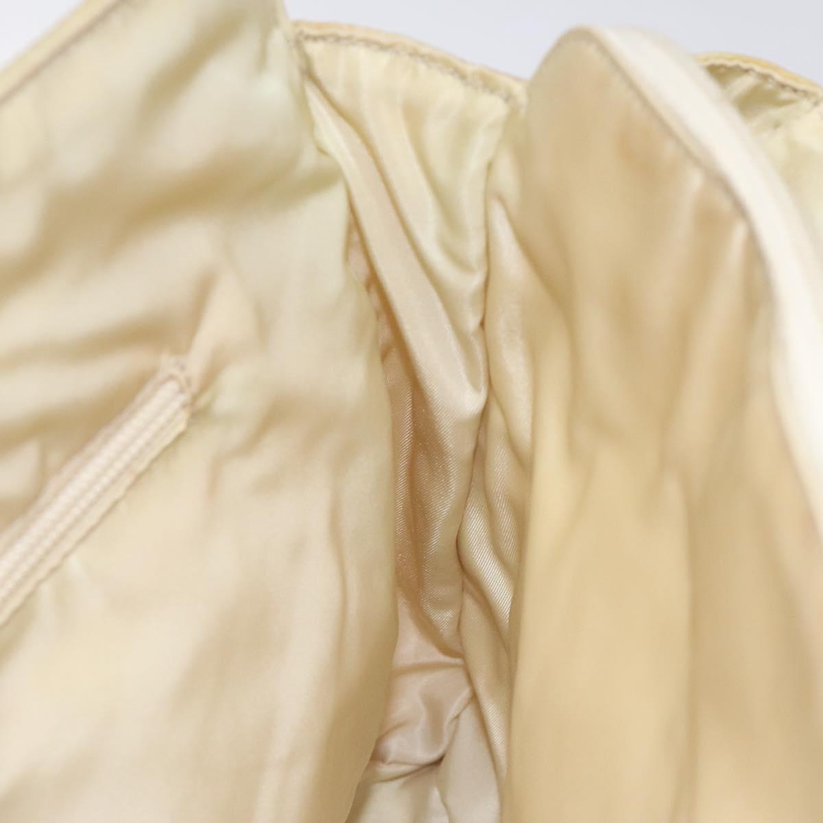 PRADA Hand Bag Nylon Beige Auth bs27127