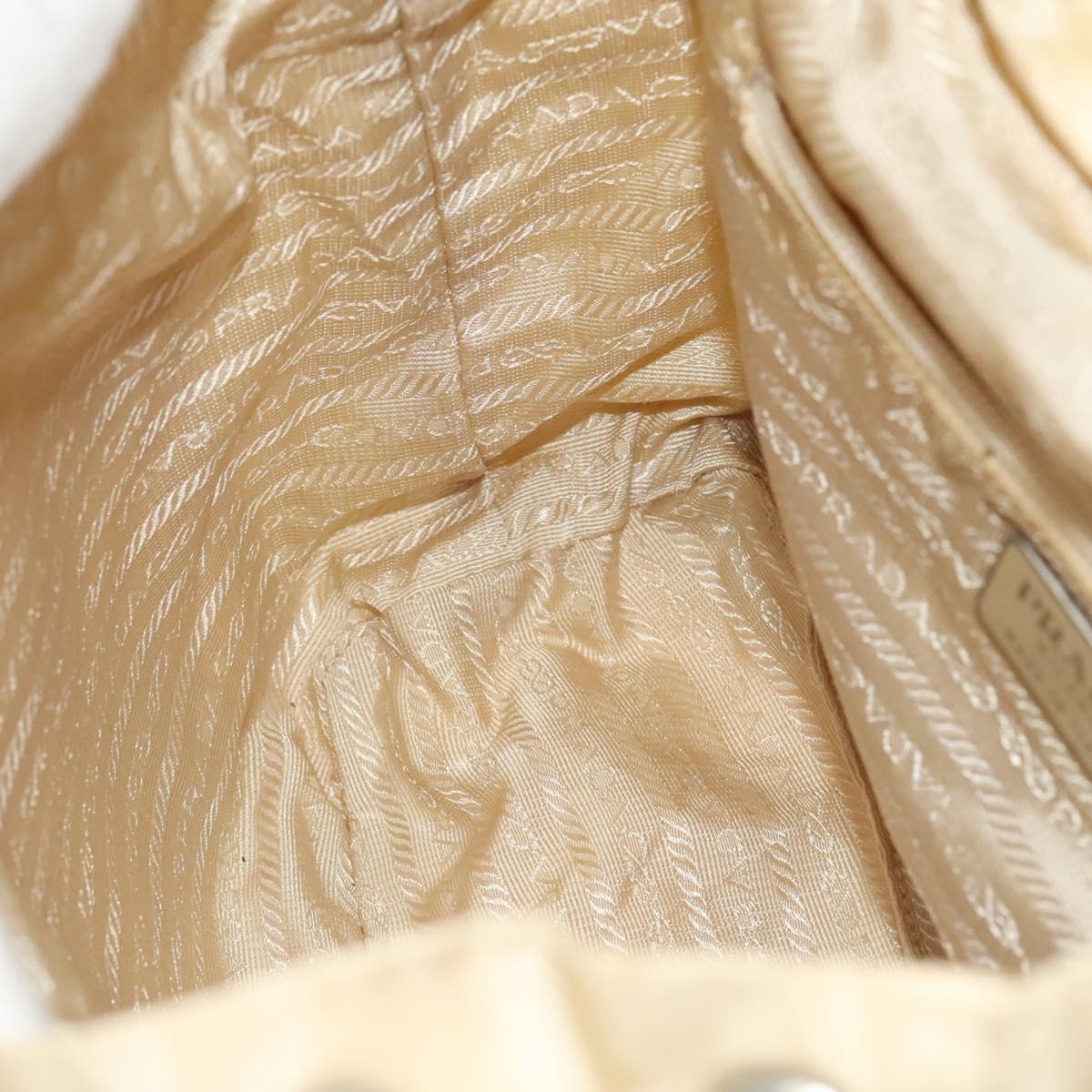 PRADA Backpack Nylon Beige Silver Auth bs27129