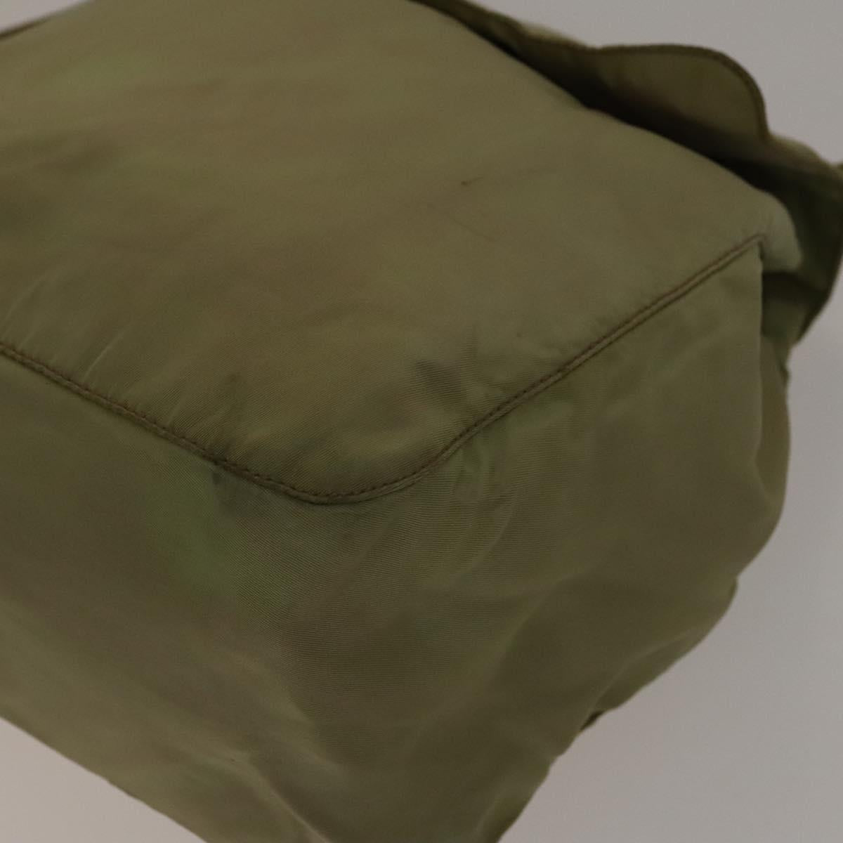 PRADA Backpack Nylon Beige Silver Auth bs27131