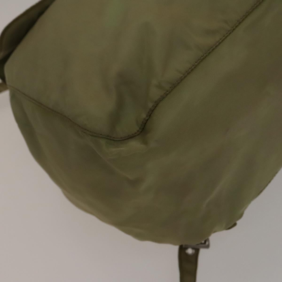 PRADA Backpack Nylon Beige Silver Auth bs27131