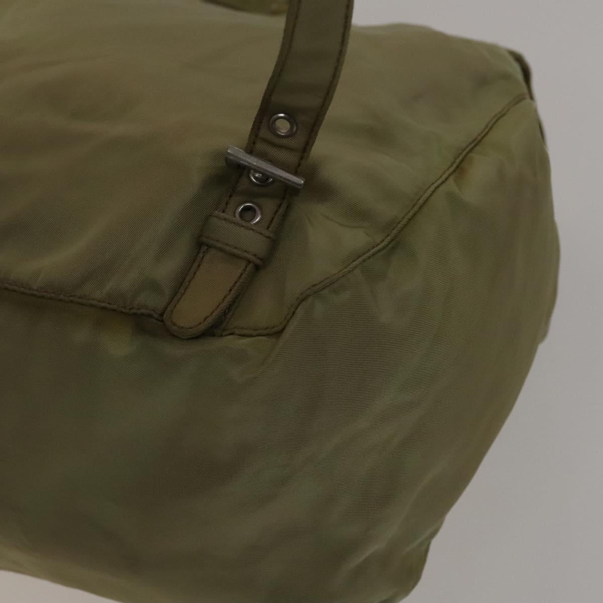 PRADA Backpack Nylon Beige Silver Auth bs27131