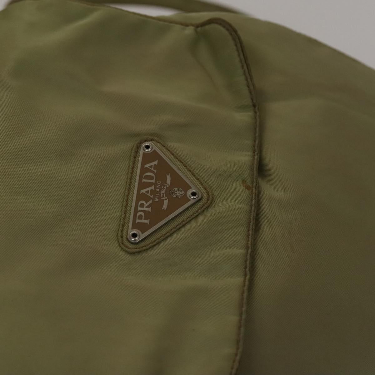 PRADA Backpack Nylon Beige Silver Auth bs27131