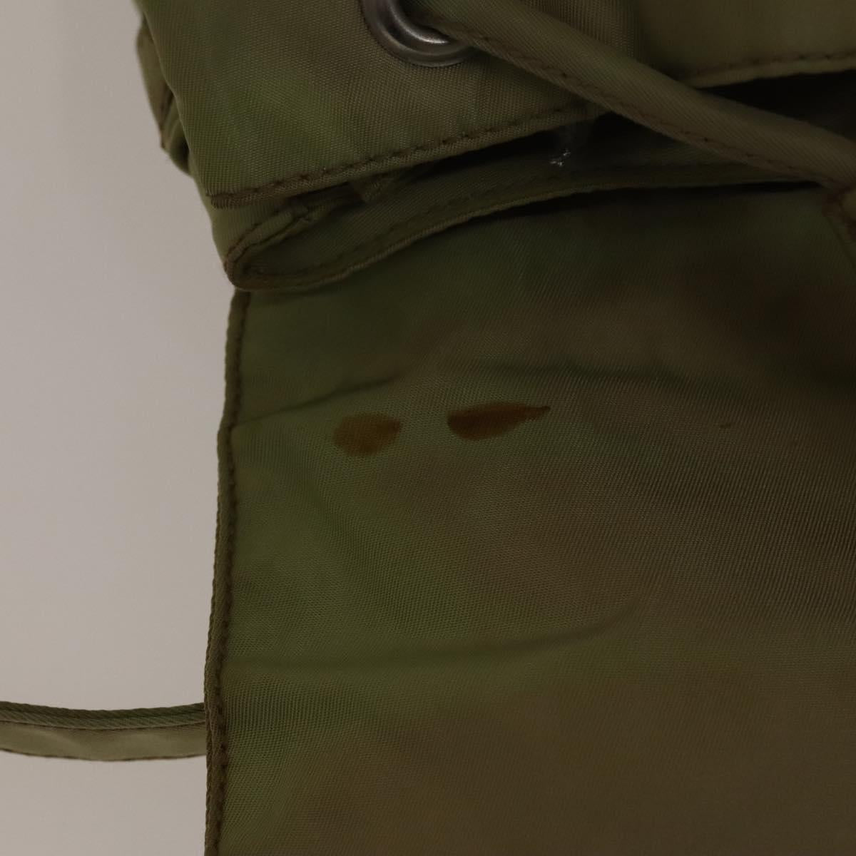 PRADA Backpack Nylon Beige Silver Auth bs27131