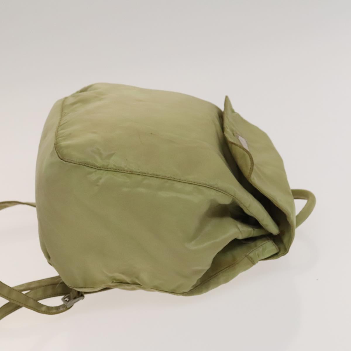 PRADA Backpack Nylon Beige Silver Auth bs27131