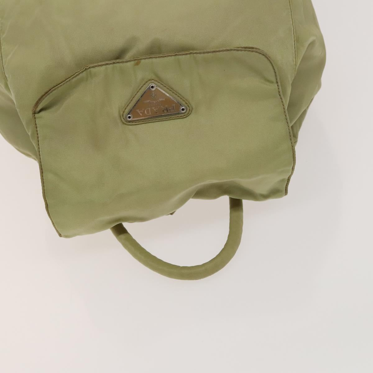 PRADA Backpack Nylon Beige Silver Auth bs27131