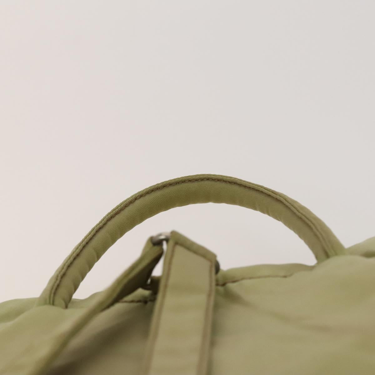 PRADA Backpack Nylon Beige Silver Auth bs27131
