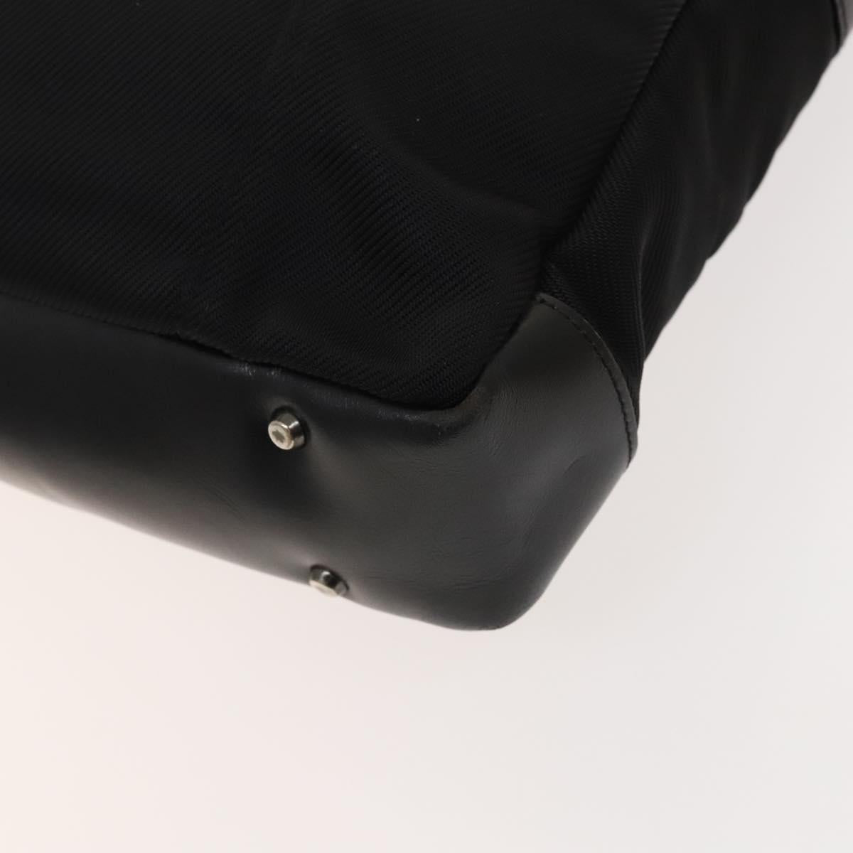 BURBERRY Black Label Business Bag Canvas Leather Black Silver Auth bs27132