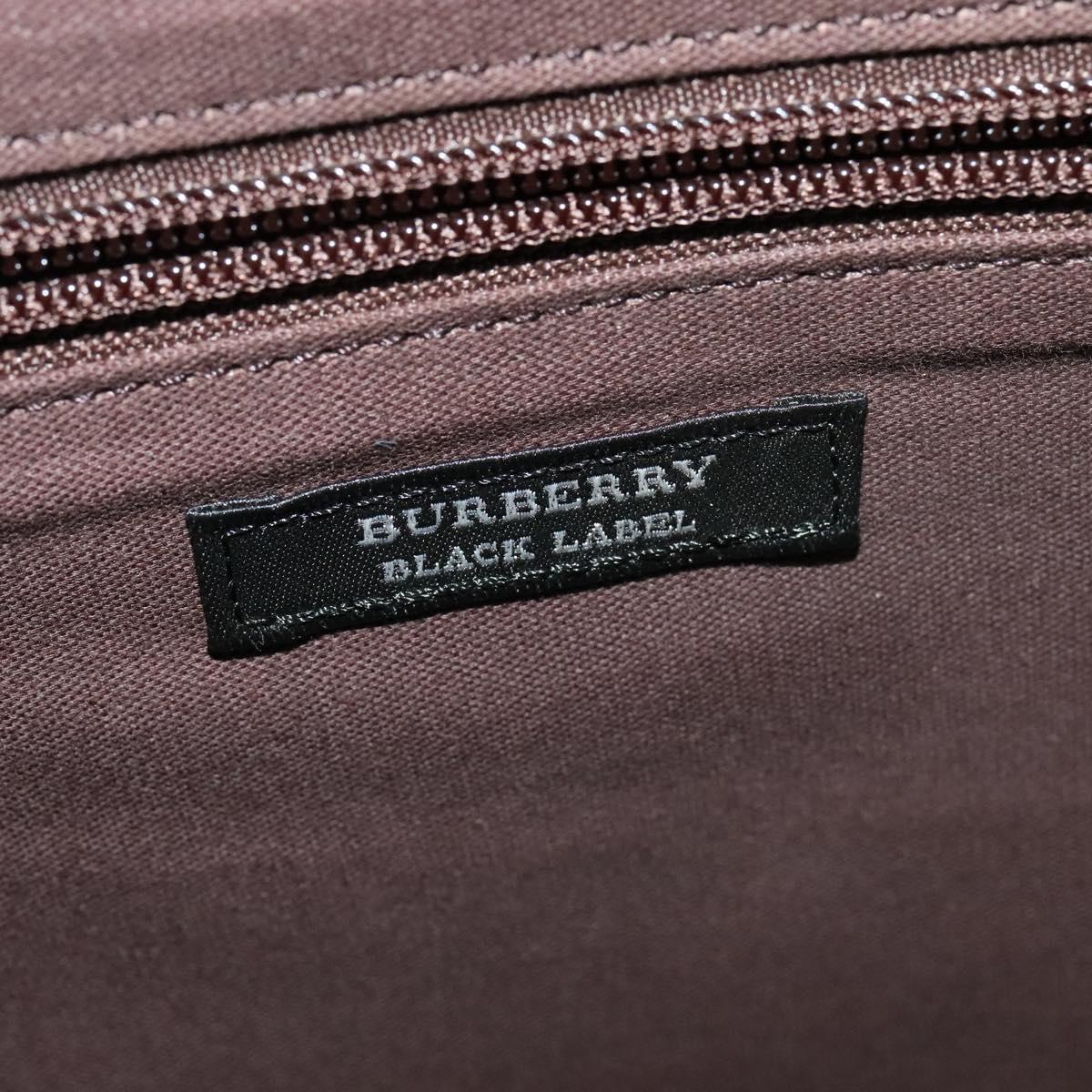 BURBERRY Blue Label Tote Bag Canvas 2way Beige Silver Auth bs27138