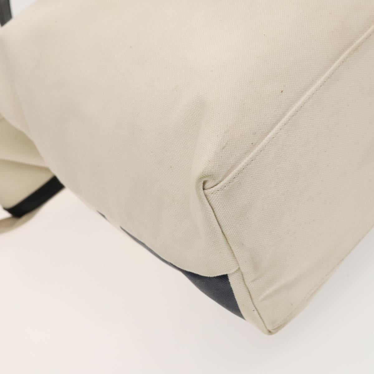 BURBERRY Black Label Shoulder Bag Canvas White Silver Auth bs27141