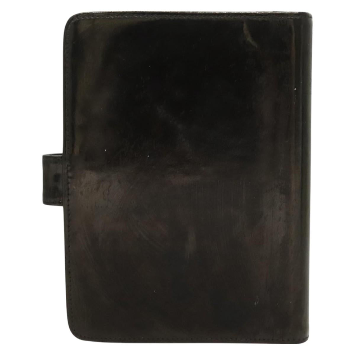 CHANEL Agenda Day Planner Cover Enamel Black CC Auth bs27152