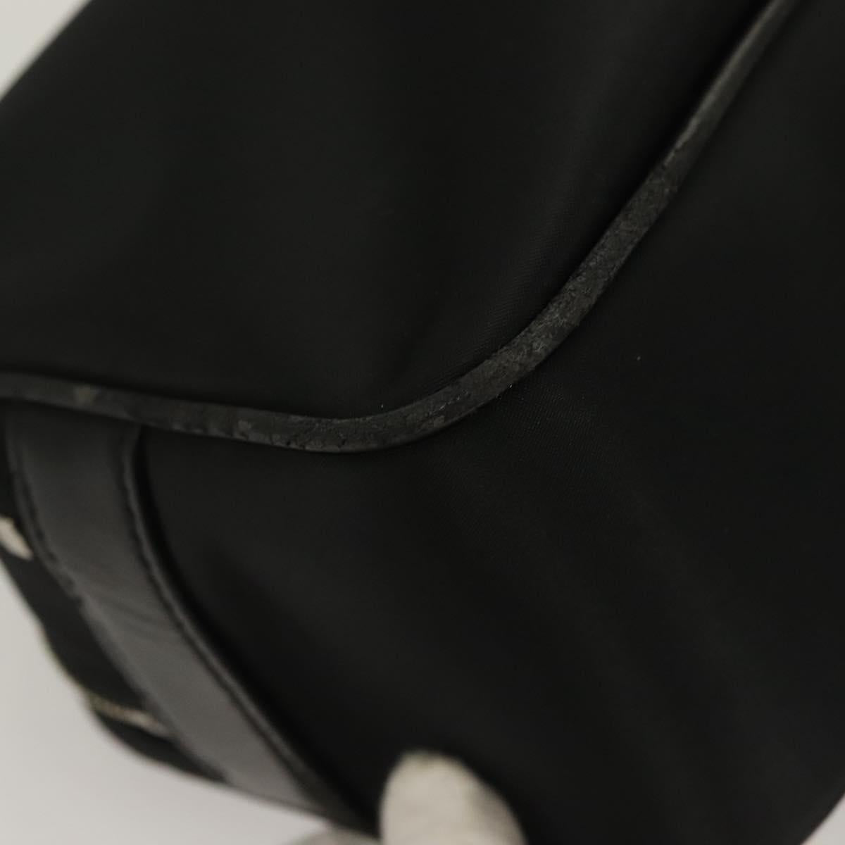 BURBERRY Clutch Bag Nylon Black Silver Auth bs27160