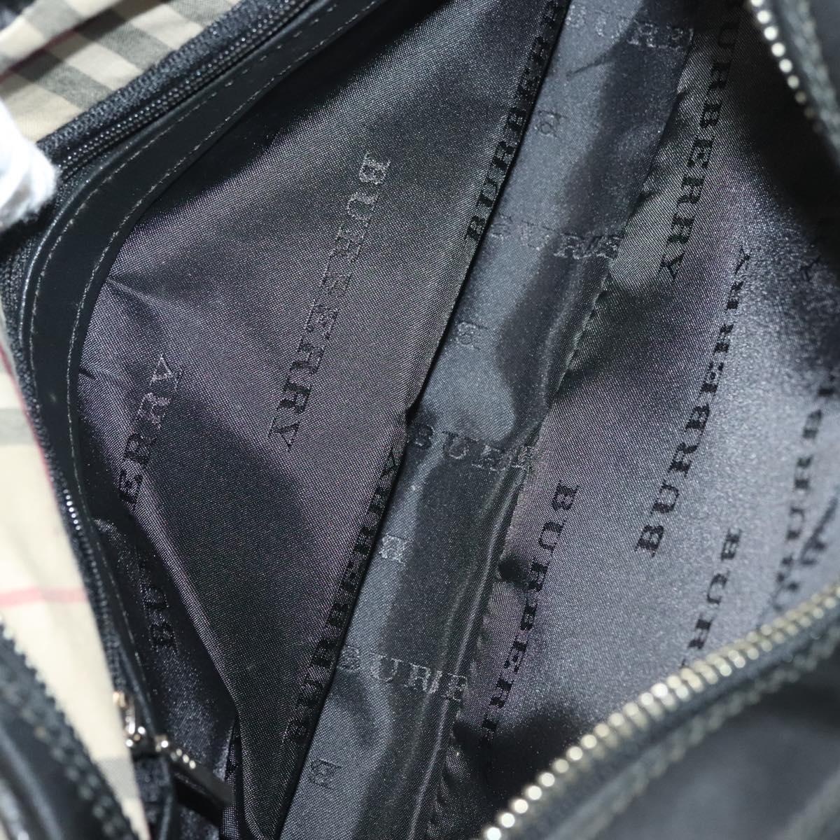 BURBERRY Clutch Bag Nylon Black Silver Auth bs27160