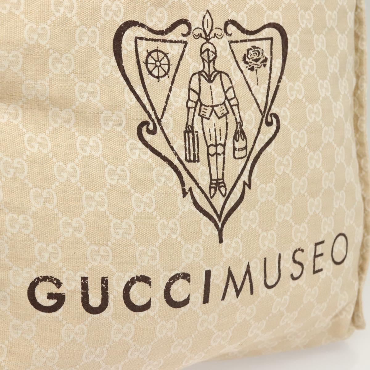 GUCCI GG Canvas Museum Hand Bag Beige 283411 Auth bs27162